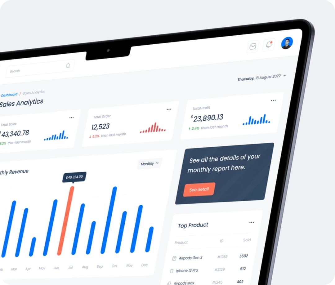 Image showing dashboard of the app